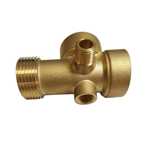 80MM OEM 5 Way Brass Valve CNC Machining Components For Pipe Connector 0